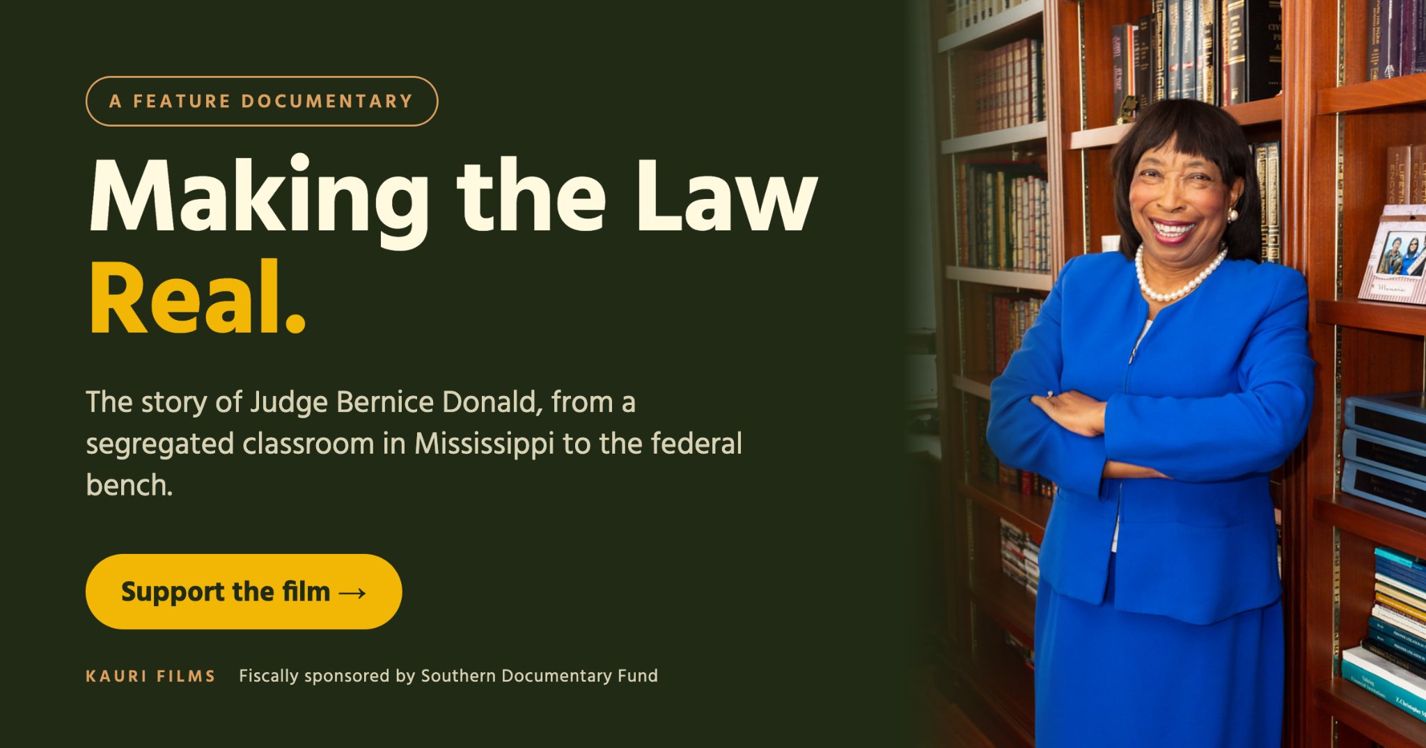 Making the Law Real fundraising graphic with Judge Bernice Donald.